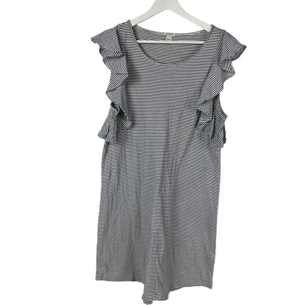 J. Crew Flutter Ruffle Sleeve Shift Dress size Large
